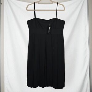 Theory‎ Racquel Black Wool Blend Tailor Dress Sleeveless Woman 12 Pleated NWT